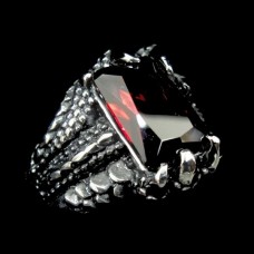 Dragon Hand Ring with Austria Red Crystal - TR84